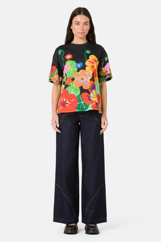 Image of T-Shirts. Product name - Climbing Colour Placement Oversized Tee in Print colour by brand - Gorman