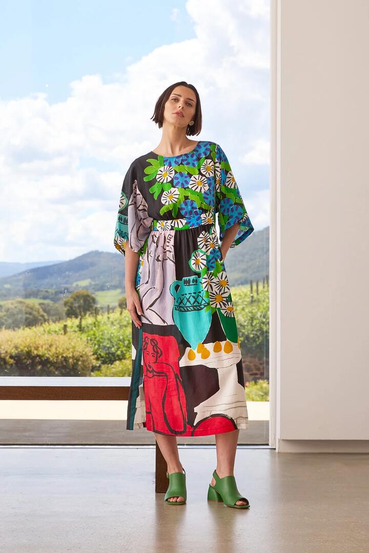 Image of Dresses. Product name - Daisies Scarf Midi Dress in Print colour by brand - Gorman