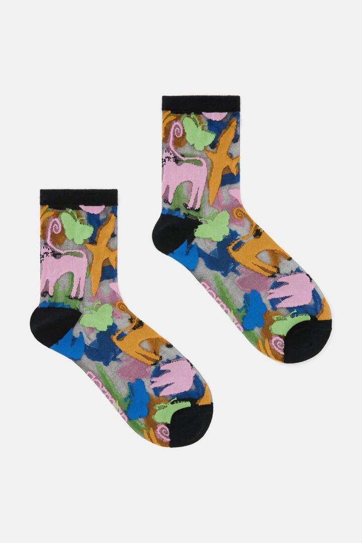 Image of Socks. Product name - Right Meow Sheer Sock in Multi colour by brand - Gorman