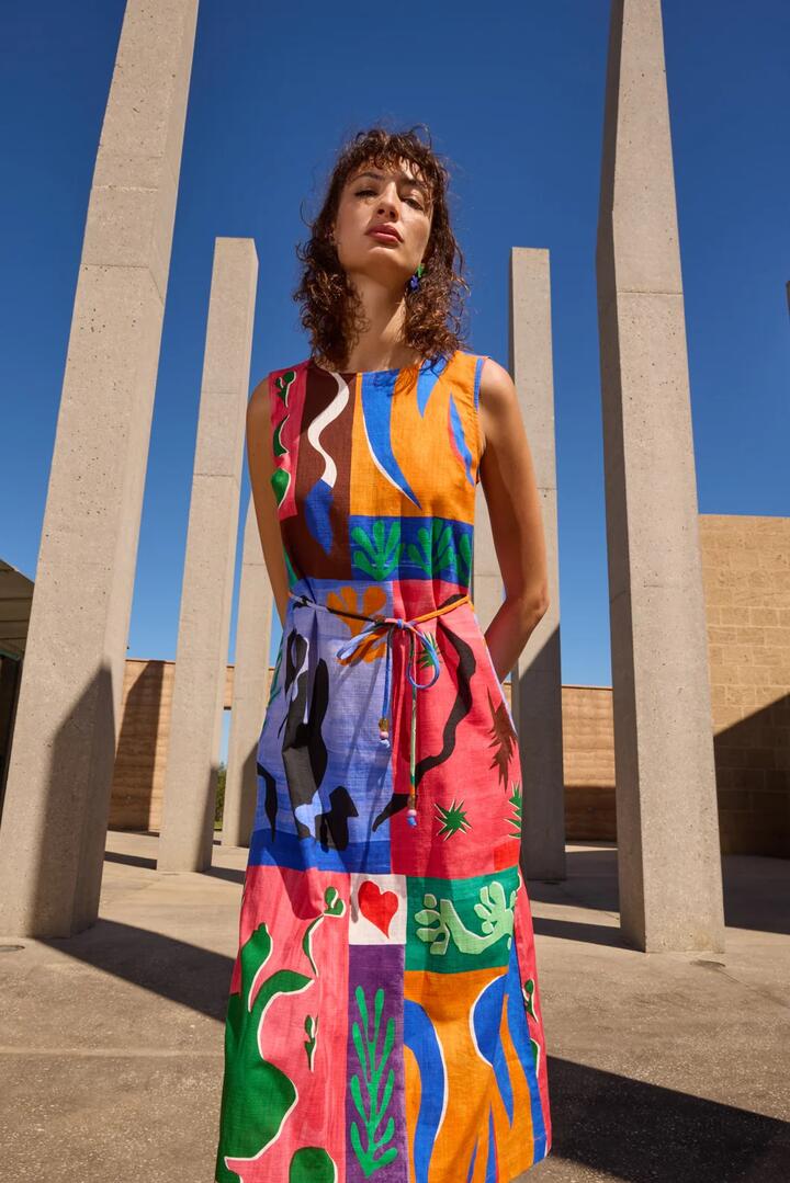 Image of Dresses. Product name - Paper Poetry Midi Dress in Print colour by brand - Gorman