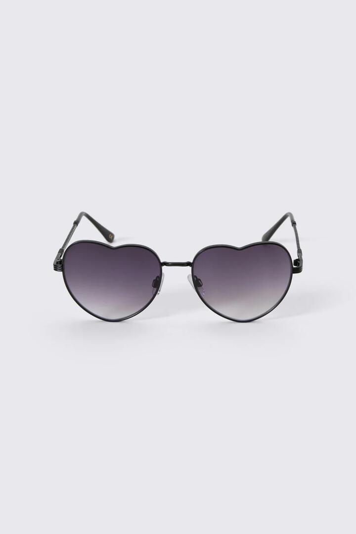 Image of Sunglasses. Product name - Black Pretty Heart Sunglasses in Black colour by brand - Dangerfield