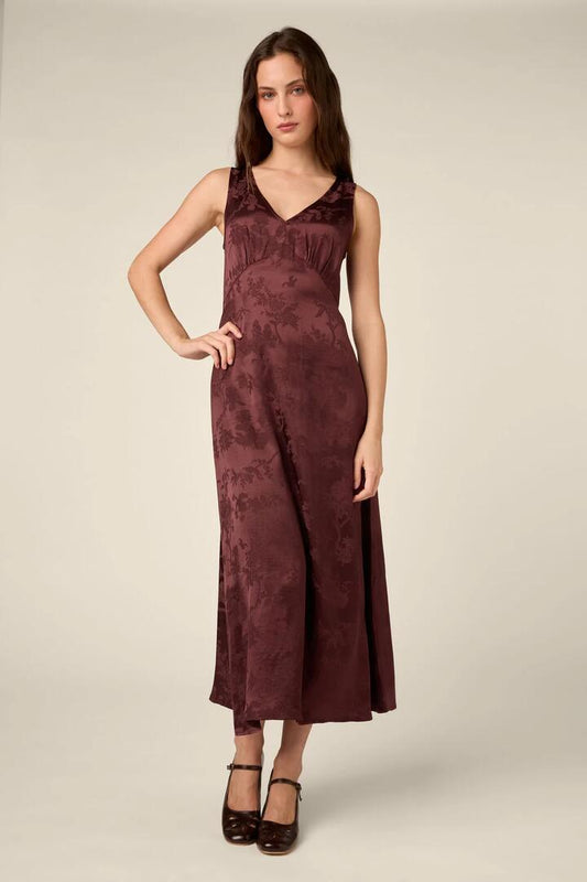 Image of Dresses. Product name - Nina Embossed Slip Dress in Chocolate colour by brand - Princess Highway