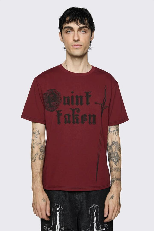 Image of T-Shirts. Product name - Point Taken Tee in Red colour by brand - Black Friday