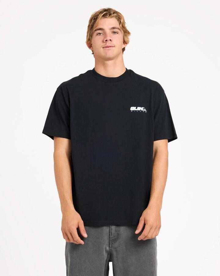 Image of T-Shirts. Product name - Quiksilver Mens Phazer T-Shirt Black in Black colour by brand - Quiksilver