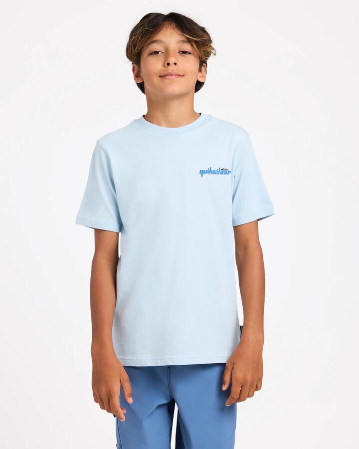 Image of T-Shirts. Product name - Quiksilver Boys 8-16 Alph T-Shirt Skyway in Skyway colour by brand - Quiksilver