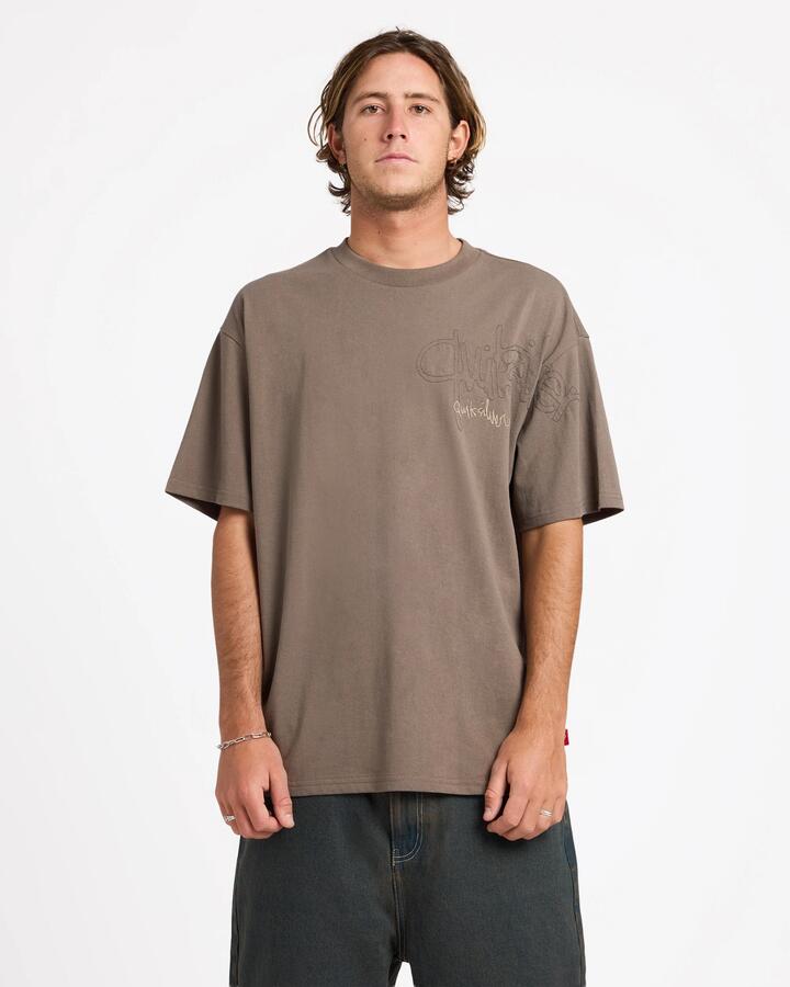 Image of T-Shirts. Product name - Quiksilver Mens Messed Up T-Shirt Bungee Cord in Bungee Cord colour by brand - Quiksilver