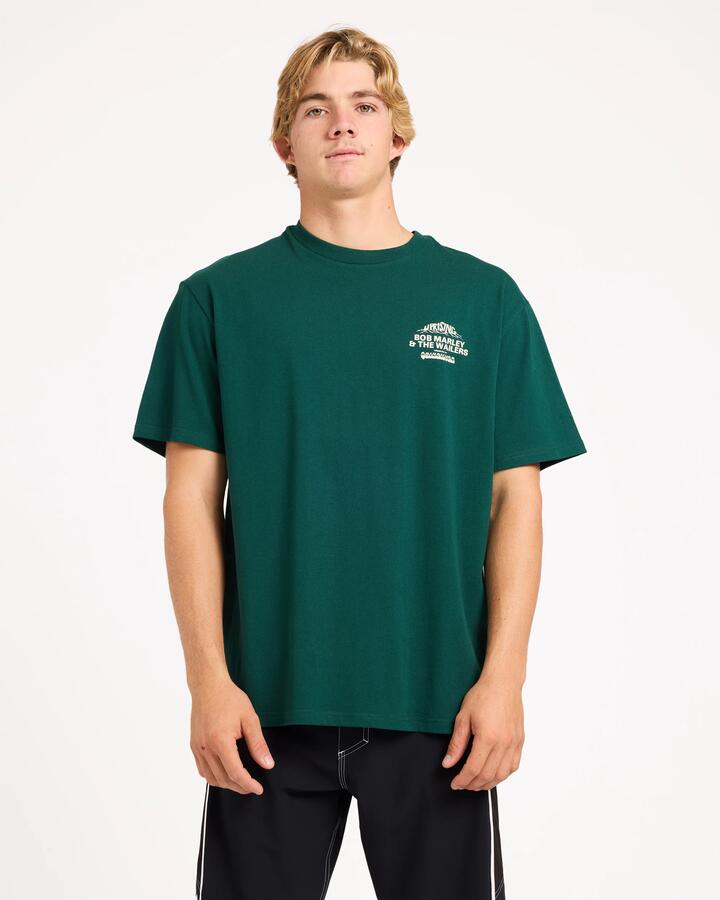 Image of T-Shirts. Product name - Quiksilver Mens Bob Marley Concert T-Shirt Botanical Garden in Botanical Garden colour by brand - Quiksilver