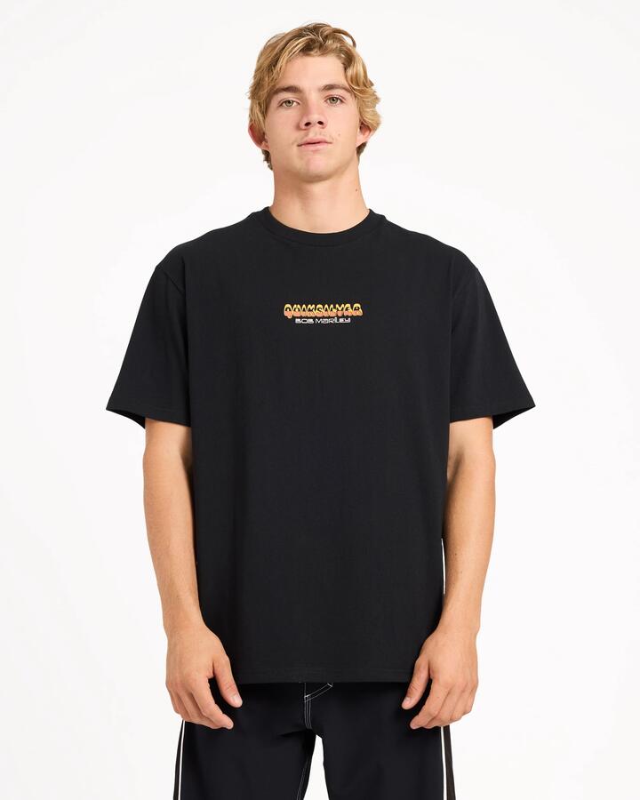 Image of T-Shirts. Product name - Quiksilver Mens Bob Marley Be Loved T-Shirt Black in Black colour by brand - Quiksilver
