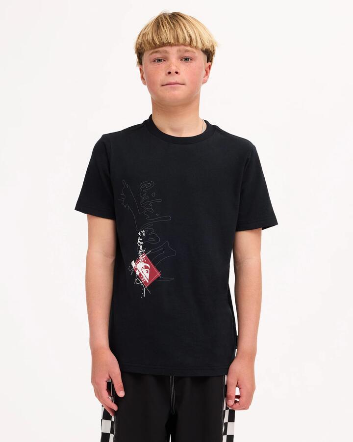 Image of T-Shirts. Product name - Quiksilver Boys 8-16 Beserk T-Shirt Black in Black colour by brand - Quiksilver