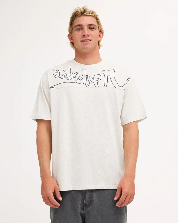 Image of T-Shirts. Product name - Quiksilver Mens Top Line T-Shirt Ash Marle in Ash Marle colour by brand - Quiksilver