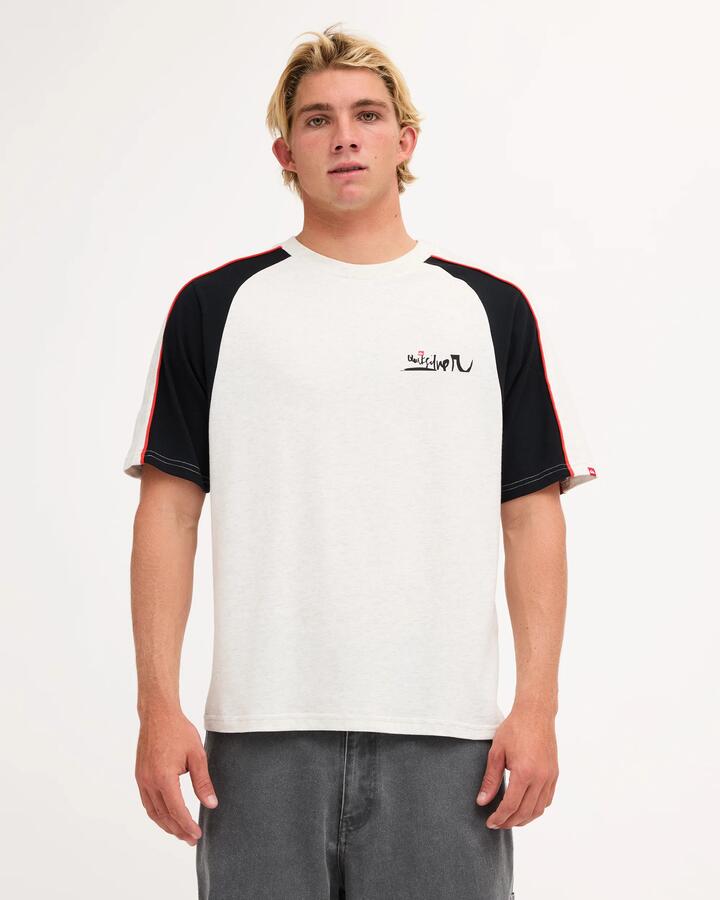 Image of T-Shirts. Product name - Quiksilver Mens Young Guns Relapse T-Shirt Black/White in Black/White colour by brand - Quiksilver