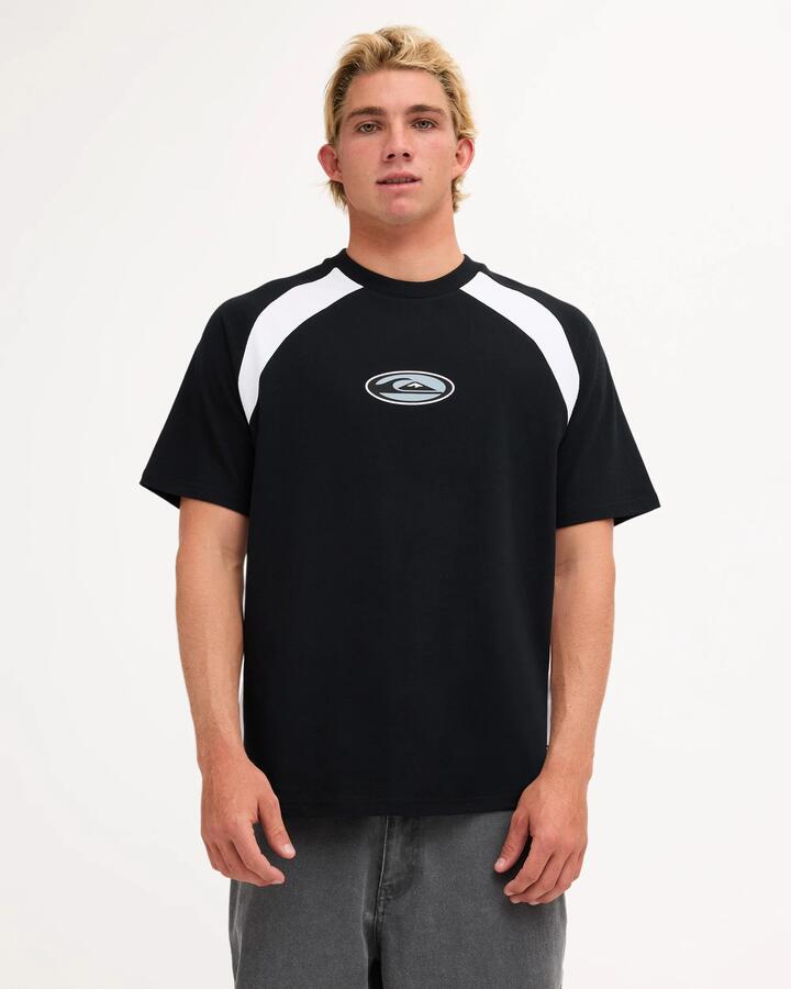 Image of T-Shirts. Product name - Quiksilver Mens Nevermind T-Shirt Black/White in Black/White colour by brand - Quiksilver
