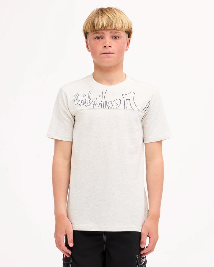 Image of T-Shirts. Product name - Quiksilver Boys 8-16 Top Line Panel T-Shirt Ash Marle in Ash Marle colour by brand - Quiksilver