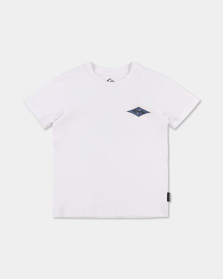 Image of T-Shirts. Product name - Quiksilver Boys 2-7 Way Back T-Shirt White in White colour by brand - Quiksilver