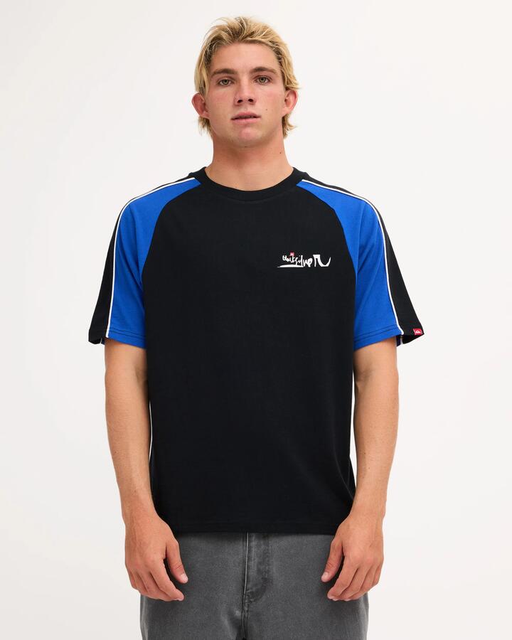 Image of T-Shirts. Product name - Quiksilver Mens Young Guns Relapse T-Shirt Black in Black colour by brand - Quiksilver