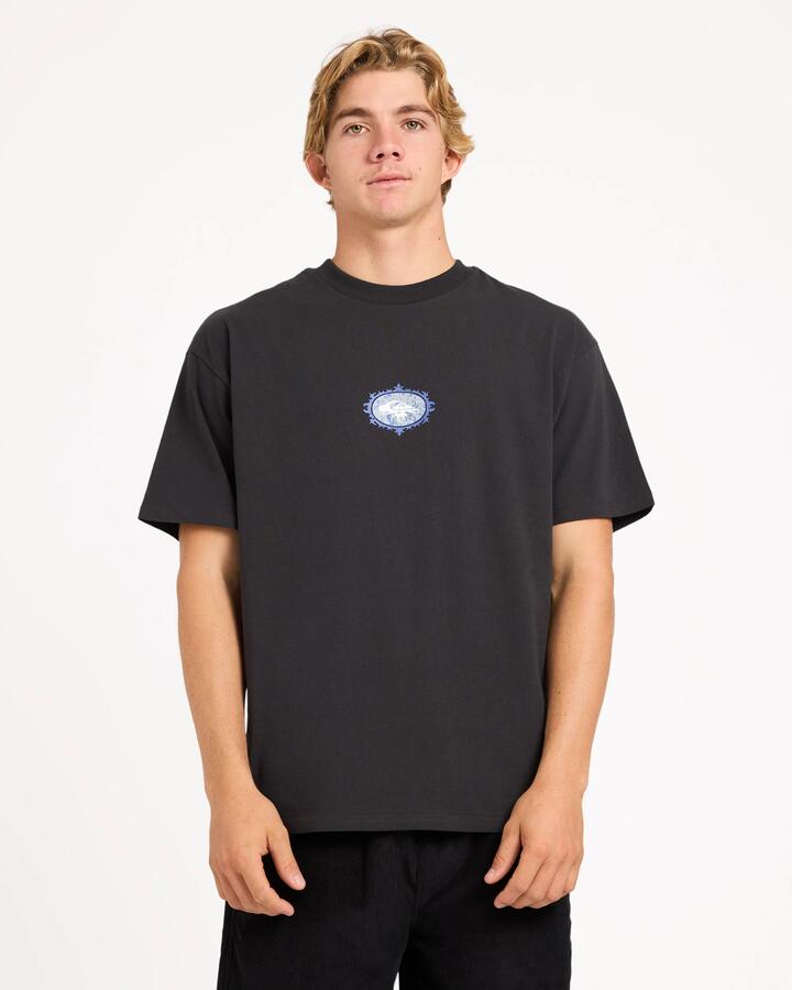 Image of T-Shirts. Product name - Quiksilver Mens Grunge T-Shirt Tarmac in Tarmac colour by brand - Quiksilver