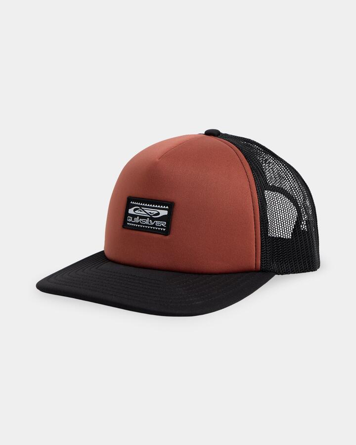 Image of Hats. Product name - Quiksilver Mens Terrain Trucker Cap Black in Black colour by brand - Quiksilver