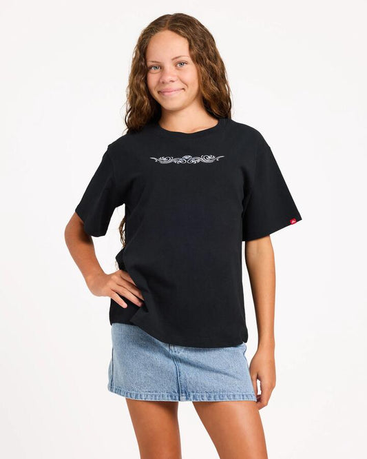 Image of T-Shirts. Product name - Roxy Girls 8-16 No Doubt T-Shirt Anthracite in Anthracite colour by brand - Roxy