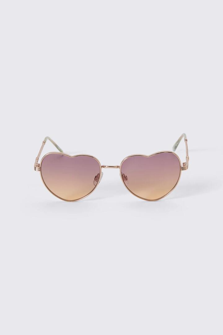 Image of Sunglasses. Product name - Pink Pretty Heart Sunglasses in Pink colour by brand - Dangerfield