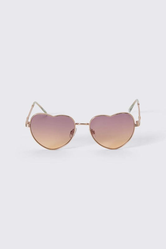 Image of Sunglasses. Product name - Pink Pretty Heart Sunglasses in Pink colour by brand - Dangerfield