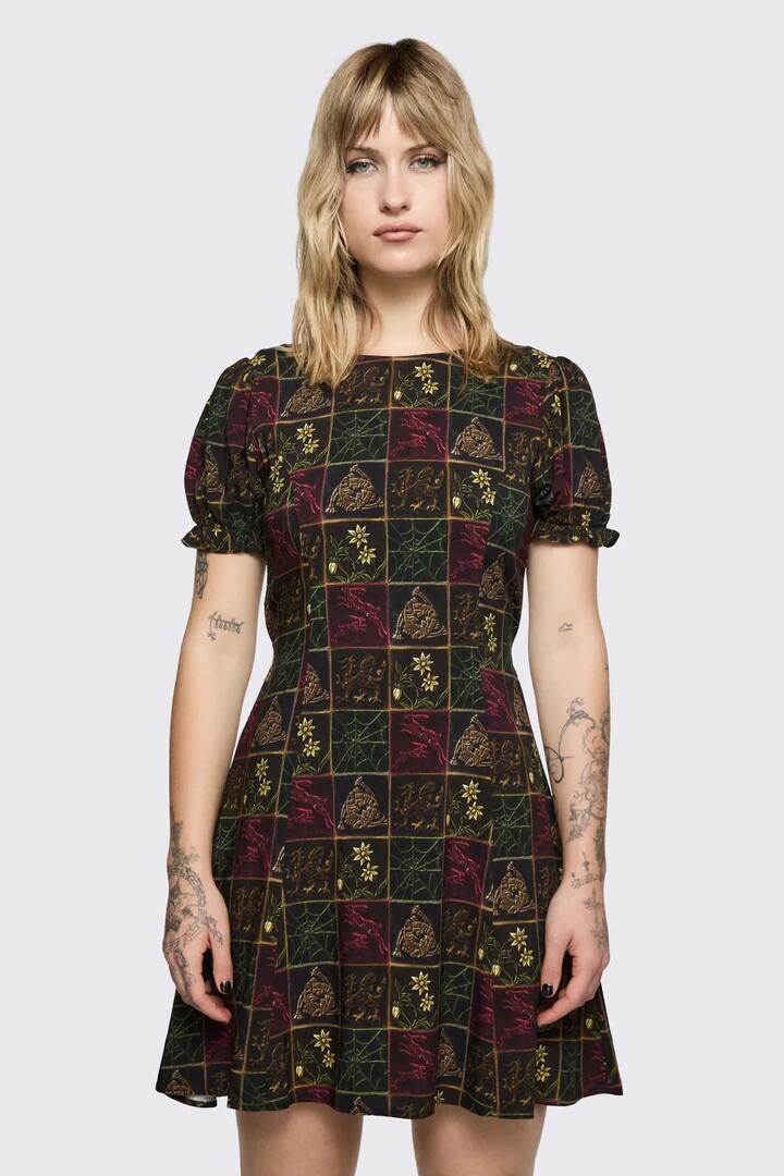 Image of Dresses. Product name - Fantasy Walk Print Dress in Multi colour by brand - Black Friday