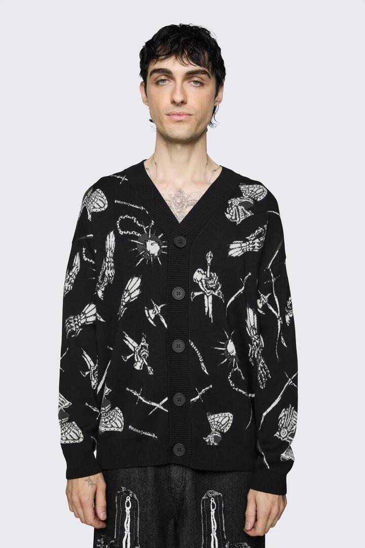 Image of Cardigans. Product name - Lance Cardi in Black colour by brand - Black Friday