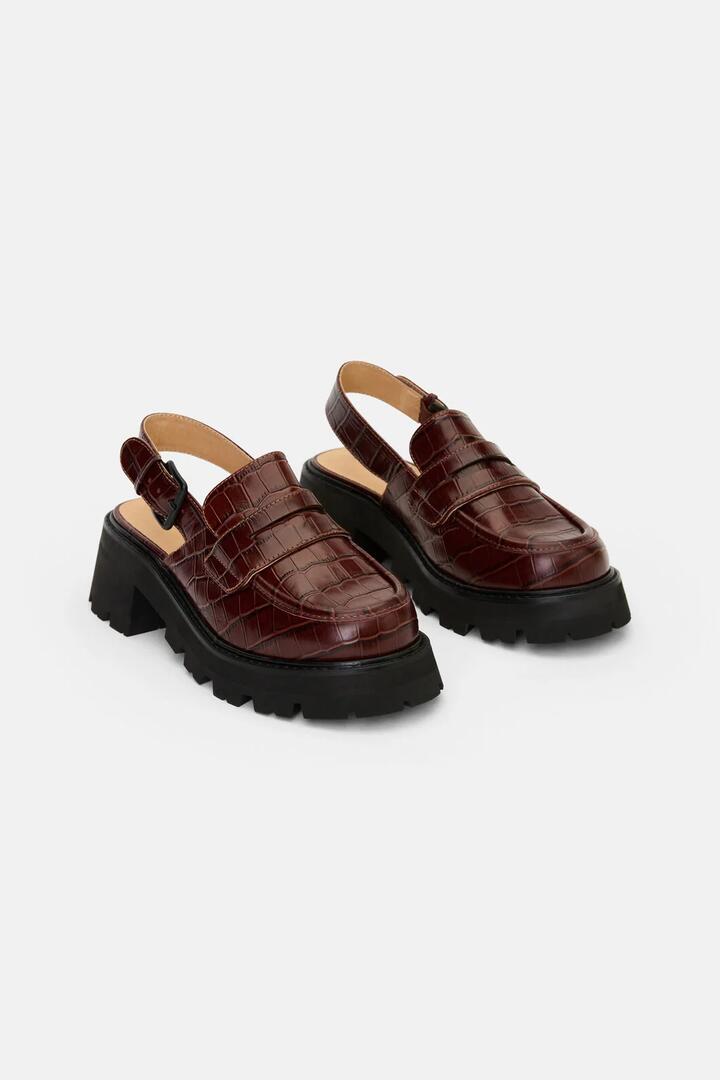 Image of Flats. Product name - Funky Business Loafer Chocolate in Chocolate colour by brand - Gorman