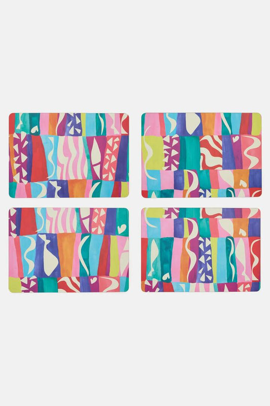 Image of Kitchen & Dining. Product name - Mosaic Pulse Placemat Set X 4 in Print colour by brand - Gorman