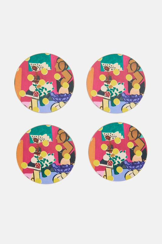 Image of Kitchen & Dining. Product name - Still Life Coaster Set 4 in Print colour by brand - Gorman