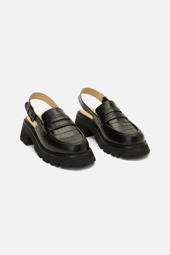 Image of Flats. Product name - Funky Business Loafer Black in Black colour by brand - Gorman