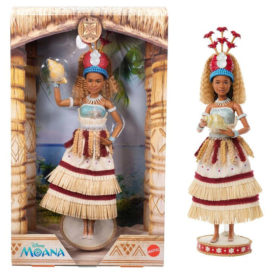 Image of Dolls. Product name - Disney Collector Moana Collectible Fashion Doll in Live-Action Ceremonial Look with Shell Accessory in colour by brand - Disney Moana