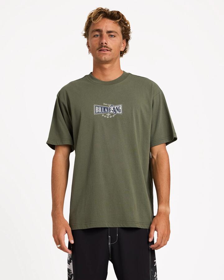 Image of T-Shirts. Product name - Billabong Mens Midnight Laughter T-Shirt Military in Military colour by brand - Billabong