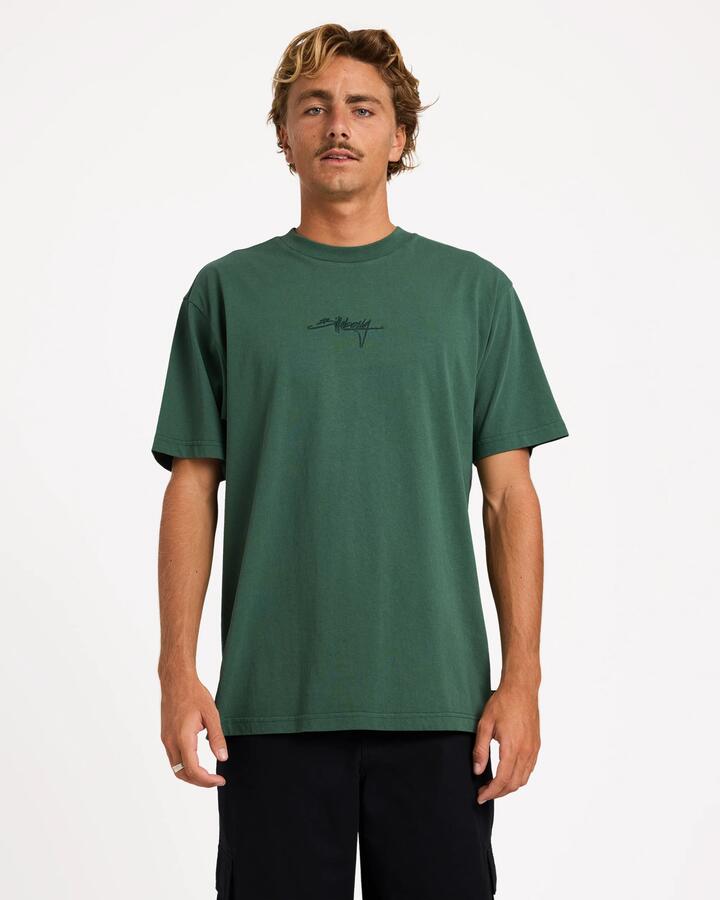 Image of T-Shirts. Product name - Billabong Mens Identified T-Shirt Field Green in Field Green colour by brand - Billabong
