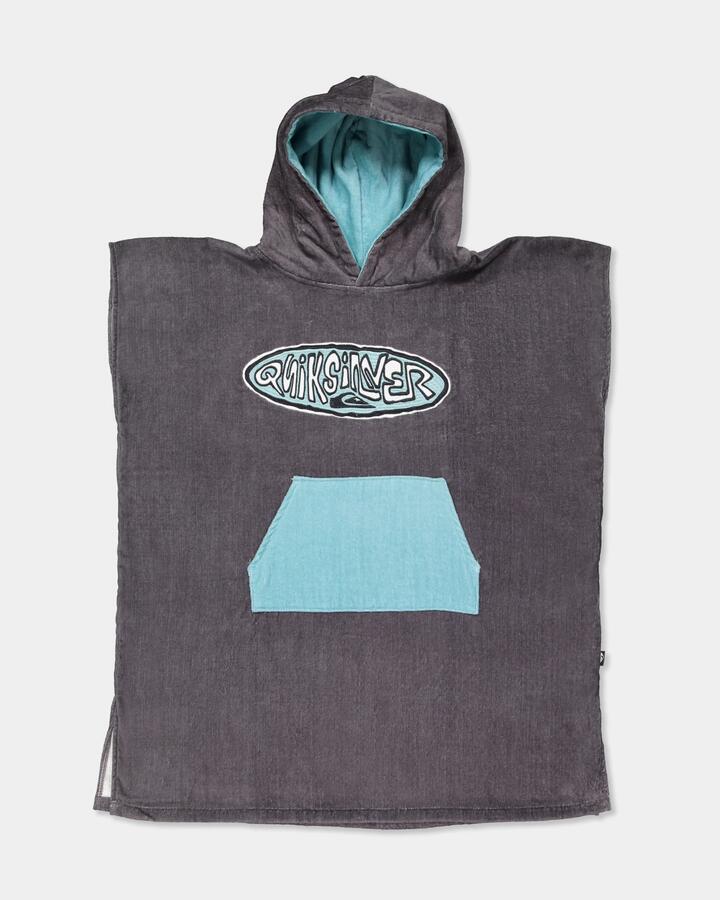 Image of Towels. Product name - Quiksilver Boys 8-16 Wax Heads Hooded Towel Iron Gate in Iron Gate colour by brand - Quiksilver