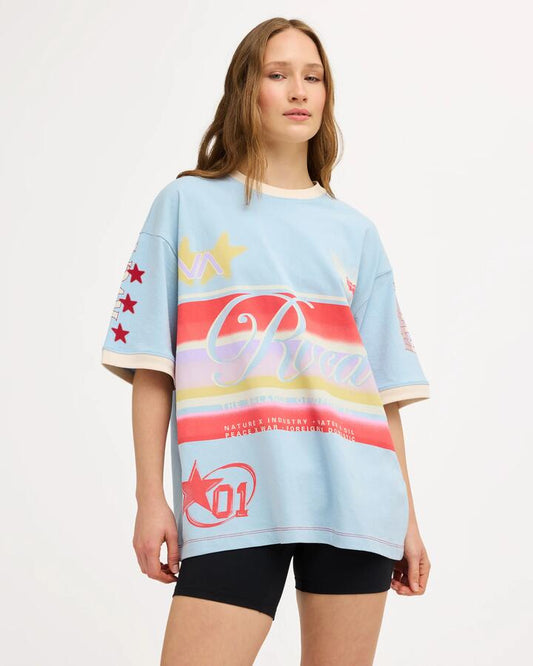 Image of T-Shirts. Product name - RVCA Womens Allstar Toni T-Shirt Angel Falls in Angel Falls colour by brand - RVCA
