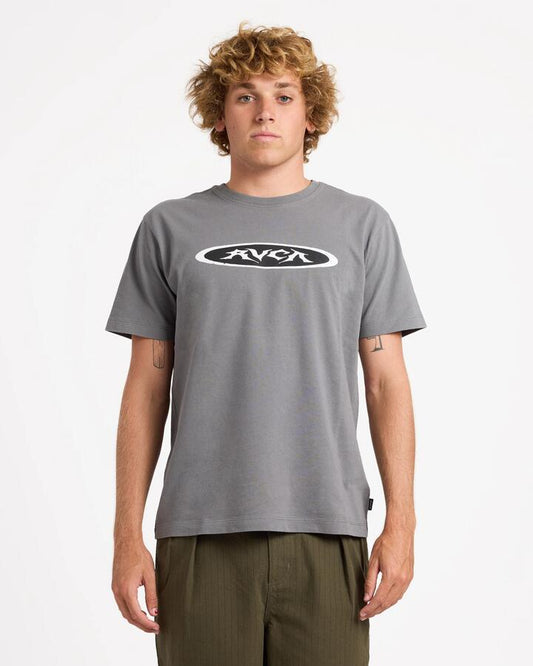 Image of T-Shirts. Product name - RVCA Mens Garage T-Shirt Smoke in Smoke colour by brand - RVCA