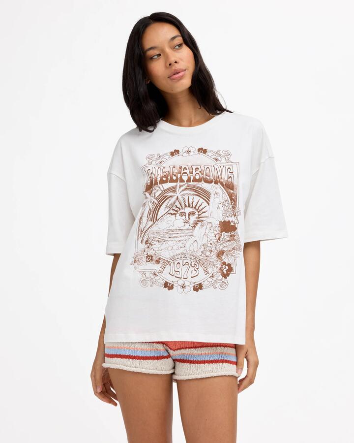 Image of T-Shirts. Product name - Billabong Womens Counting Stars 2 T-Shirt Salt Crystal in Salt Crystal colour by brand - Billabong
