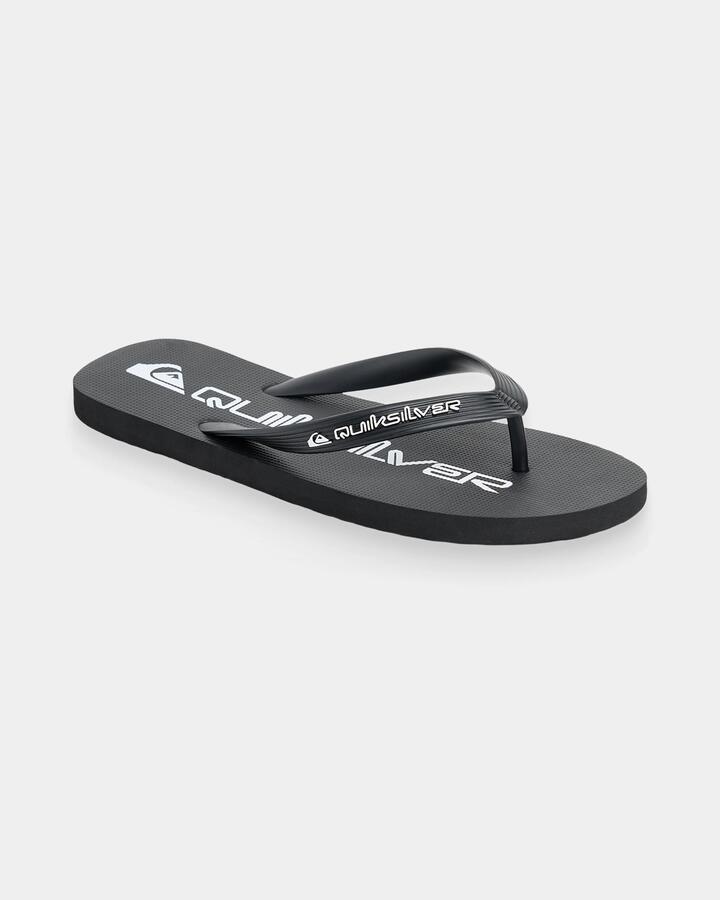 Image of Sandals. Product name - Quiksilver Mens Moncata Wordmark Sandals Black in Black colour by brand - Quiksilver
