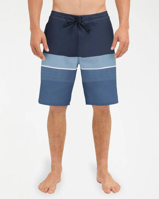 Image of a model wearing Shorts. Product name - Quiksilver Mens Everyday Padang 20" Beachshorts Navy in Navy colour by brand - Quiksilver