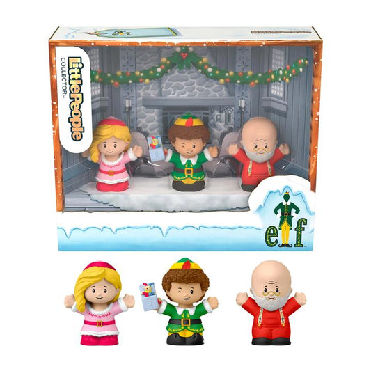 Image of Action Figures. Product name - Little People Collector Elf: Santaâs Workshop, Special Movie Edition Set for Fans, 3 Figures in colour by brand - Little People Collector