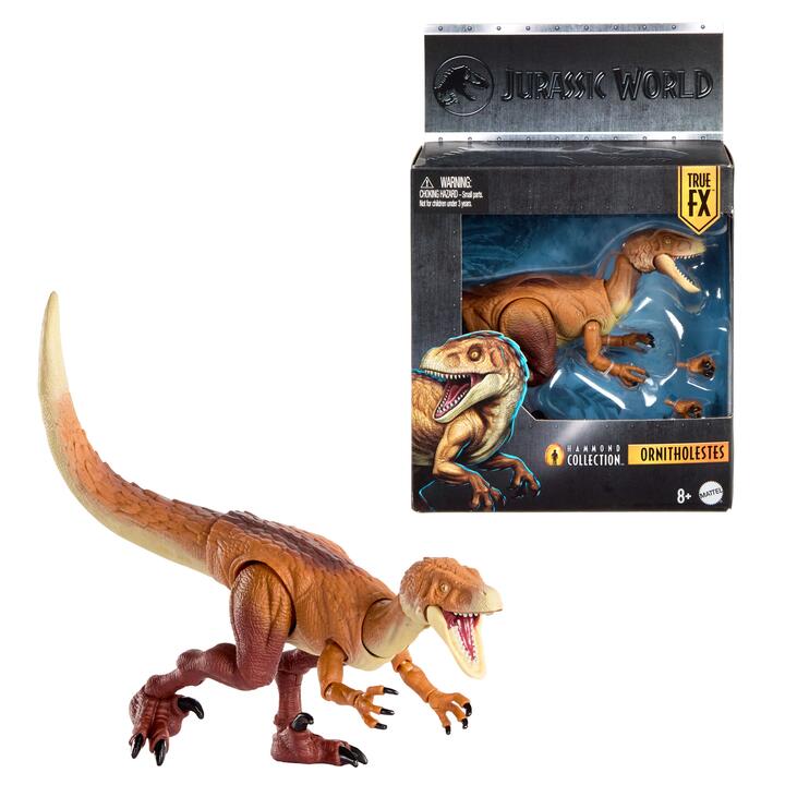 Image of Toys. Product name - Jurassic World Hammond Collection Ornitholestes Dinosaur Figure, Deluxe Design and 18 Articulations in colour by brand - Jurassic World