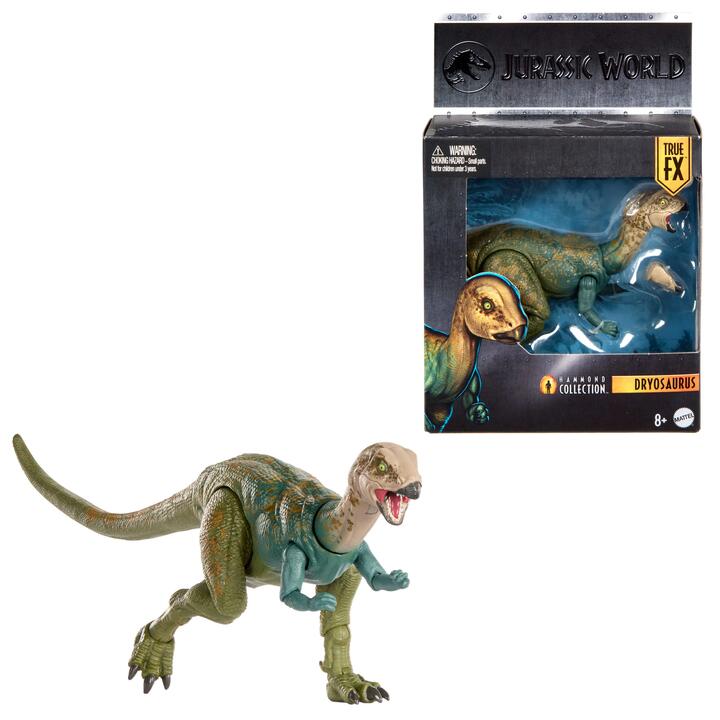 Image of Toys. Product name - Jurassic World Hammond Collection Dryosaurus Dinosaur Figure, Deluxe Design and 17 Articulations in colour by brand - Jurassic World