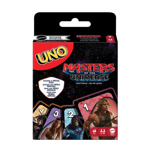 Image of Games. Product name - UNO Masters of the Universe Movie Card Game for Kid, Adult & Family Nights with Themed Deck in colour by brand - UNO