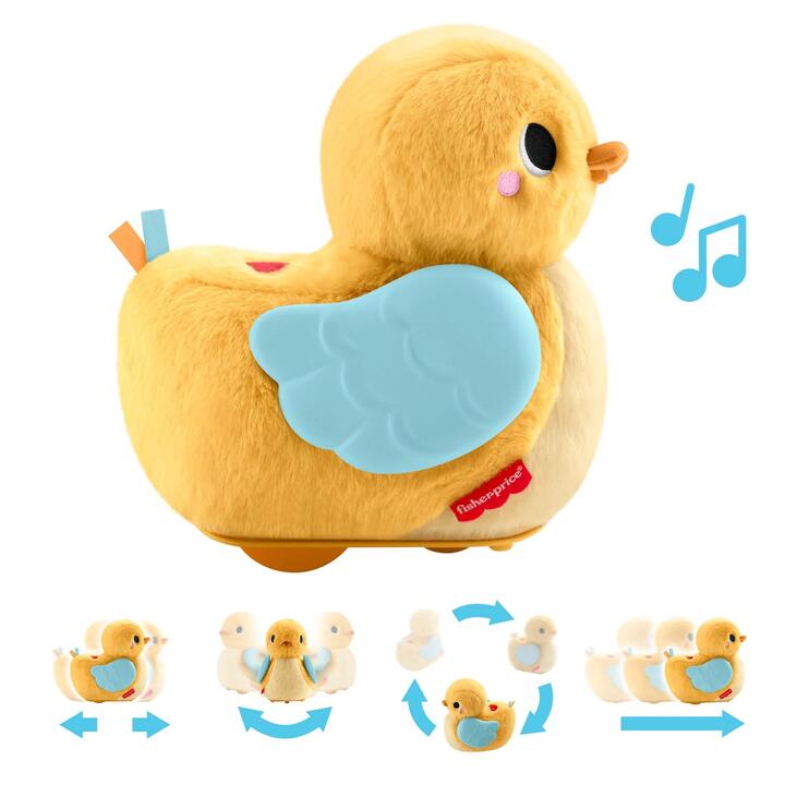 Image of Toys. Product name - Fisher-Price 4-in-1 Cuddle & Crawl Duck, Baby Musical Tummy Time & Crawling Plush Toy in colour by brand - Fisher-Price