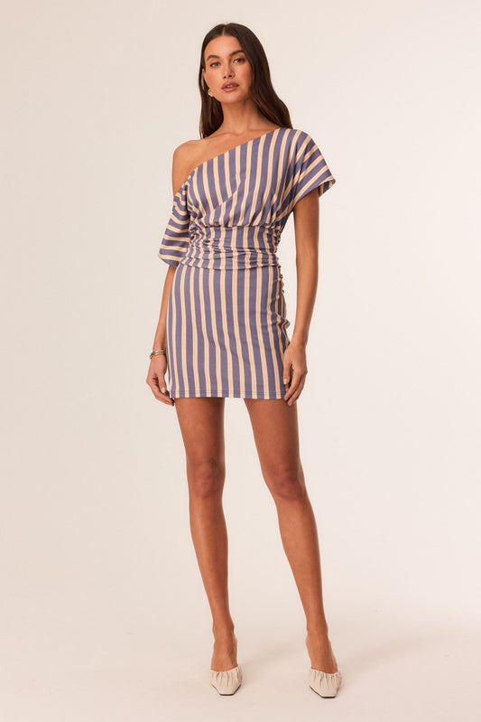 Image of Dresses. Productname: SNDYS OTTIE MINI DRESS in Midnight Stripe colour by brand - SNDYS
