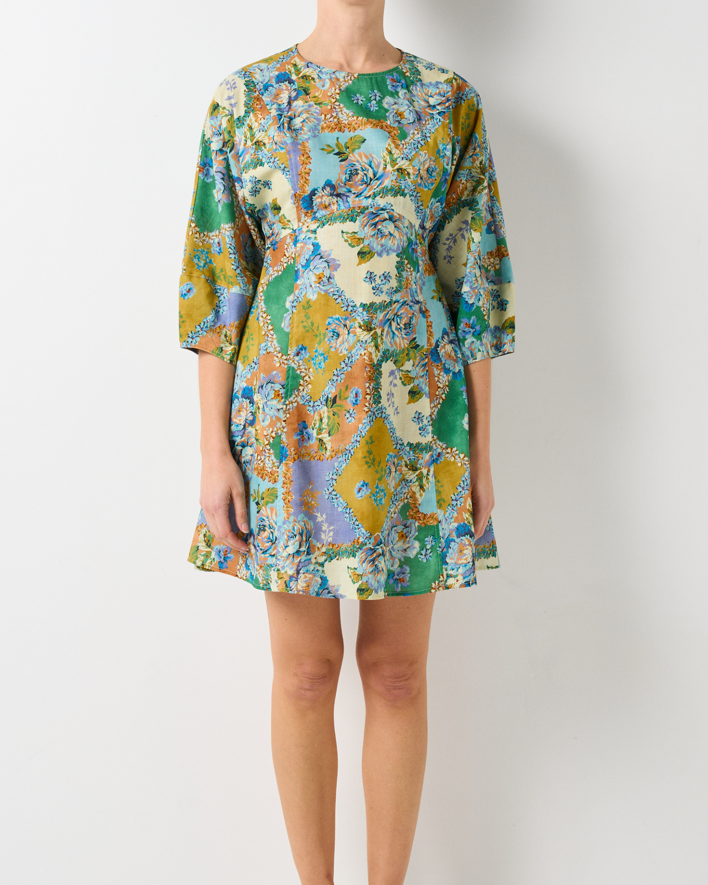 Image of Dresses. Product name - Rivoli Dress in Peony Patchwork colour by brand - Walnut Melbourne