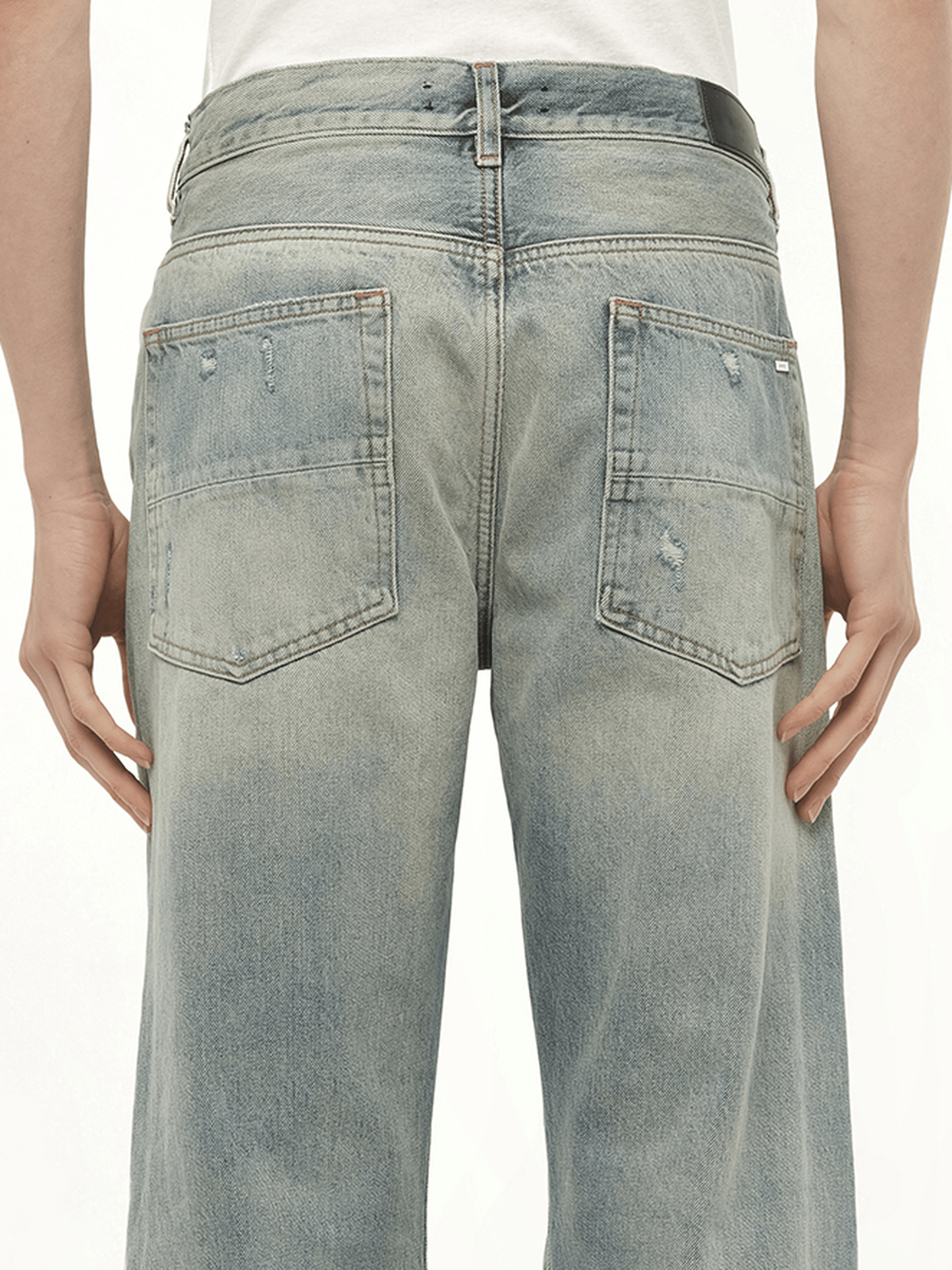 AMIRI Suede Straight MX1 Jeans (Blue)