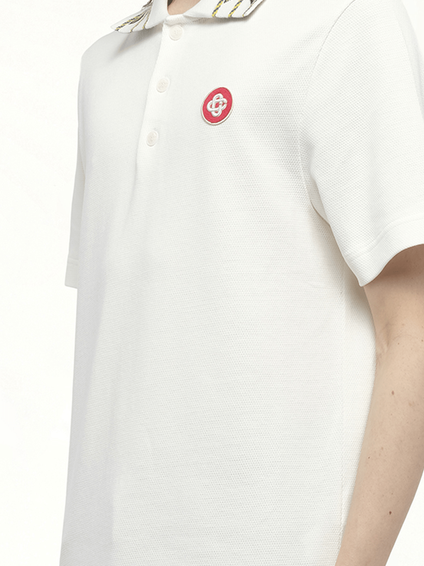 CASABLANCA Classic Laurel Pique Polo (White)