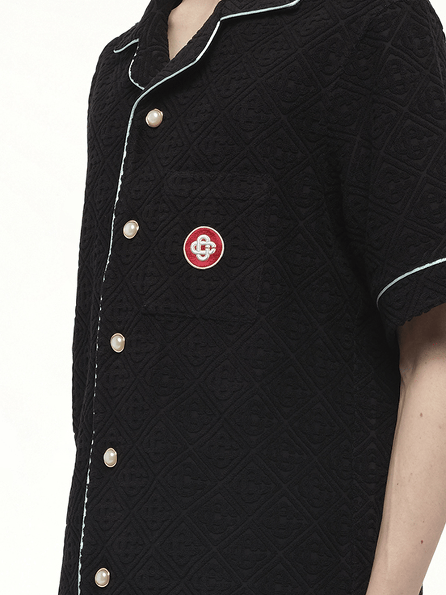 CASABLANCA Towelling Monogram Shirt (Black)