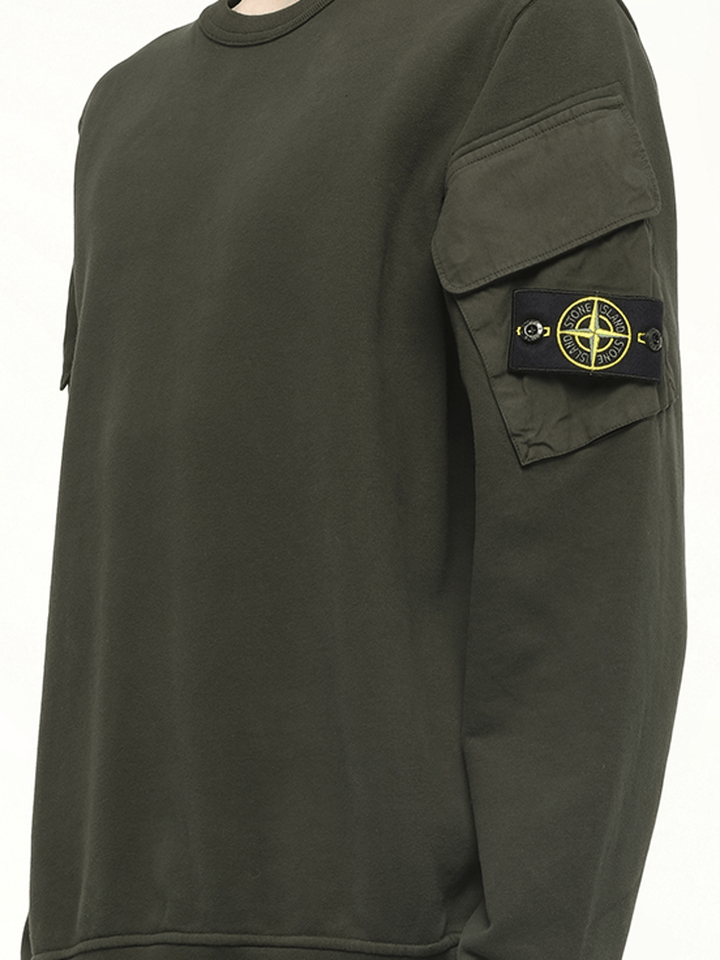 STONE ISLAND 610000 Cotton Fleece Sweatshirt (Green)